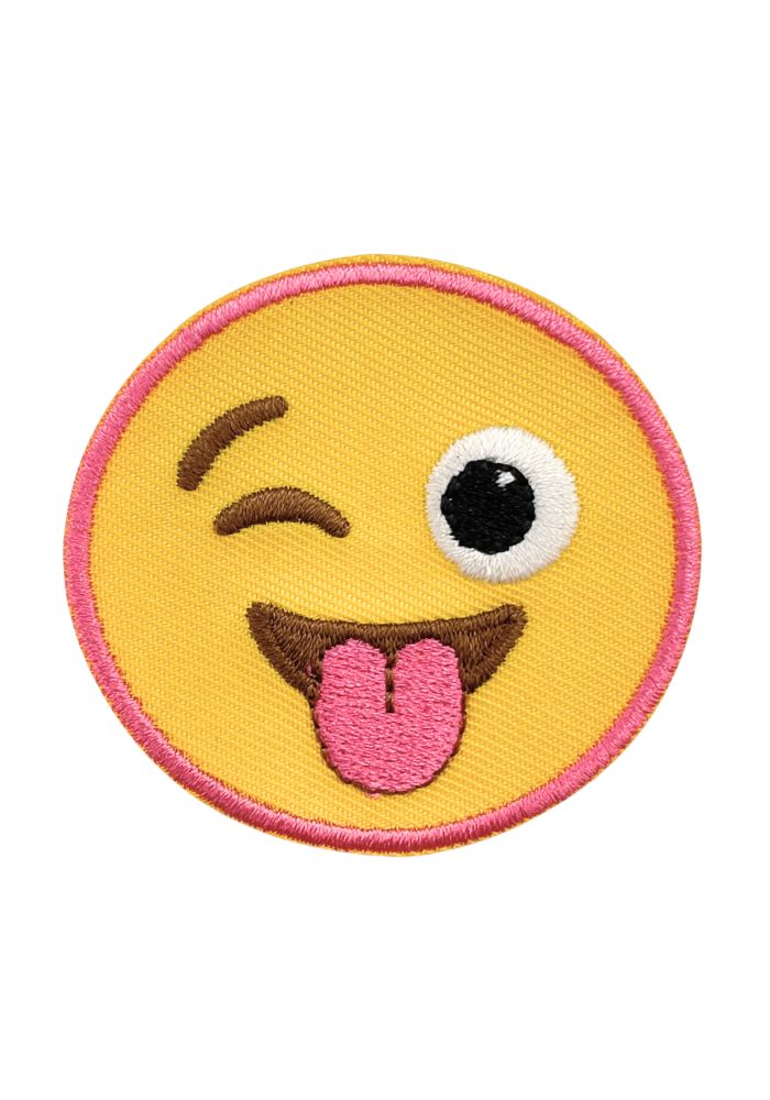 Emoji Knipoog & Tong - Carnavals Embleem - - Carnavalsjas Store