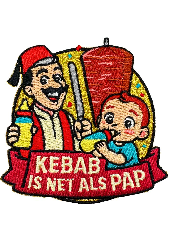 Kebab Is Net Als Pap - Carnavals Embleem - - Carnavalsjas Store