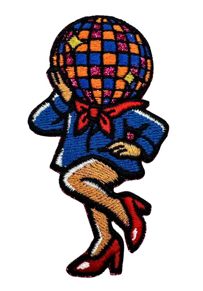 Boerin Met Discobal Hoofd - Lampegat Embleem - - Carnavalsjas Store