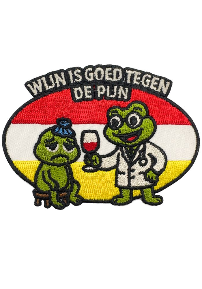 Wijn Voor De Pijn - Oeteldonk Embleem - - Carnavalsjas Store