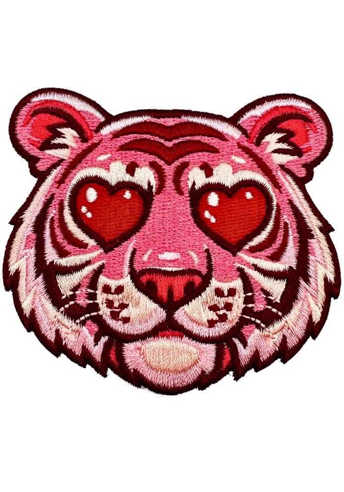 Tijger Roze Hartjes - Carnavals Embleem -  - Carnavalsjas Store