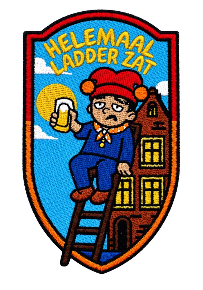 Helemaal Ladder Zat - Kielegat Embleem -  - Carnavalsjas Store