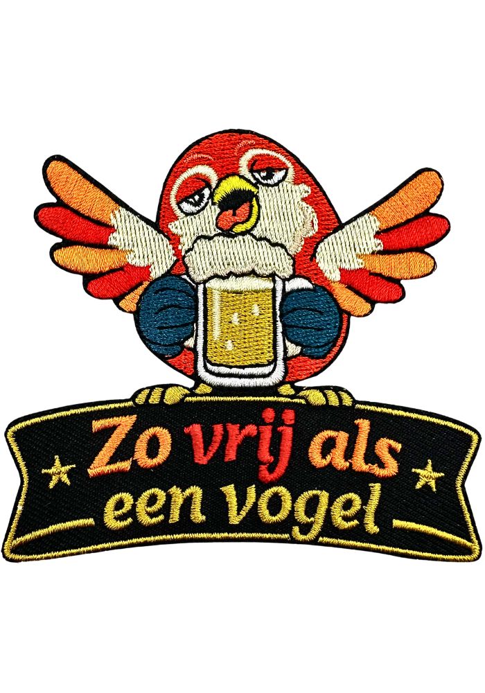 Zo Vrij Als Een Vogel - Kielegat Embleem -  - Carnavalsjas Store