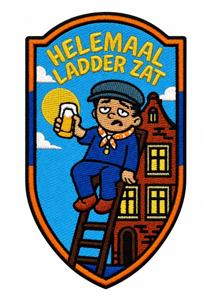 Helemaal Ladder Zat - Lampegat Embleem -  - Carnavalsjas Store