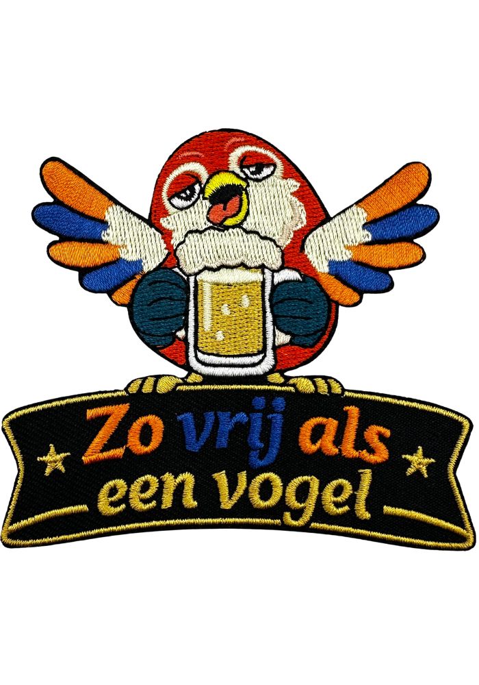Zo Vrij Als Een Vogel - Lampegat Embleem -  - Carnavalsjas Store